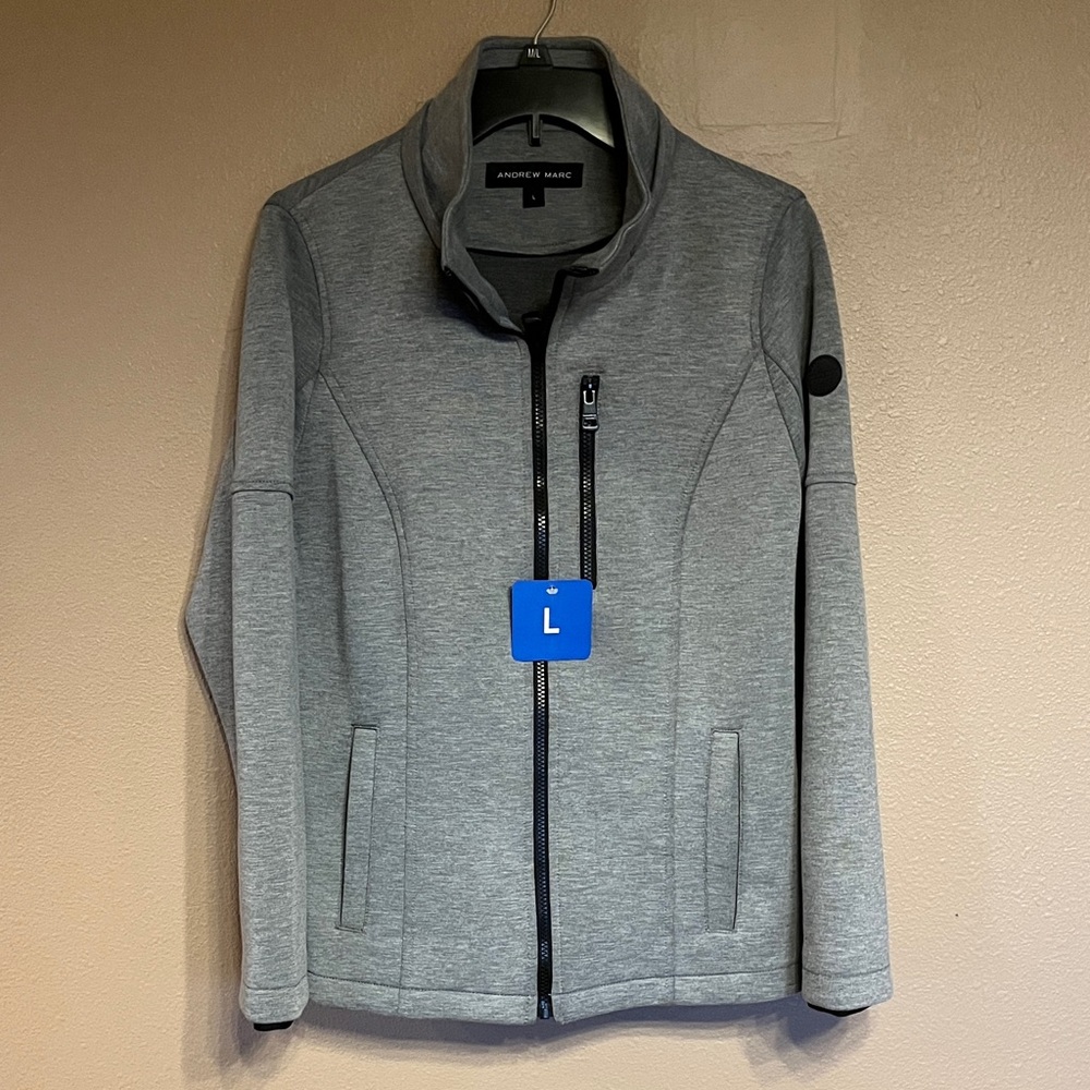 Andrew Marc Light Gray Full-Zip Jacket